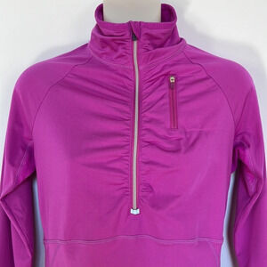 Athleta "Alacrity Halft-Zip" Running Jacket‎ Purple Pullover with Thumb Holes